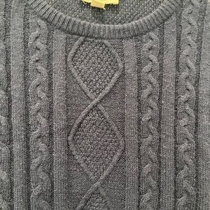 Jessica Simpson Charcoal Cable Knit Crewneck Sweater